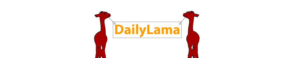 Logo Daily Lama, 2 Lamas in rot.